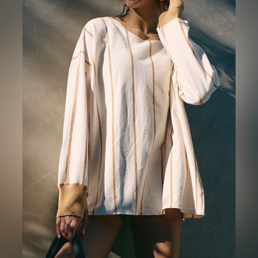 Free People Movement Home Game Stripe Layer Top Size Large